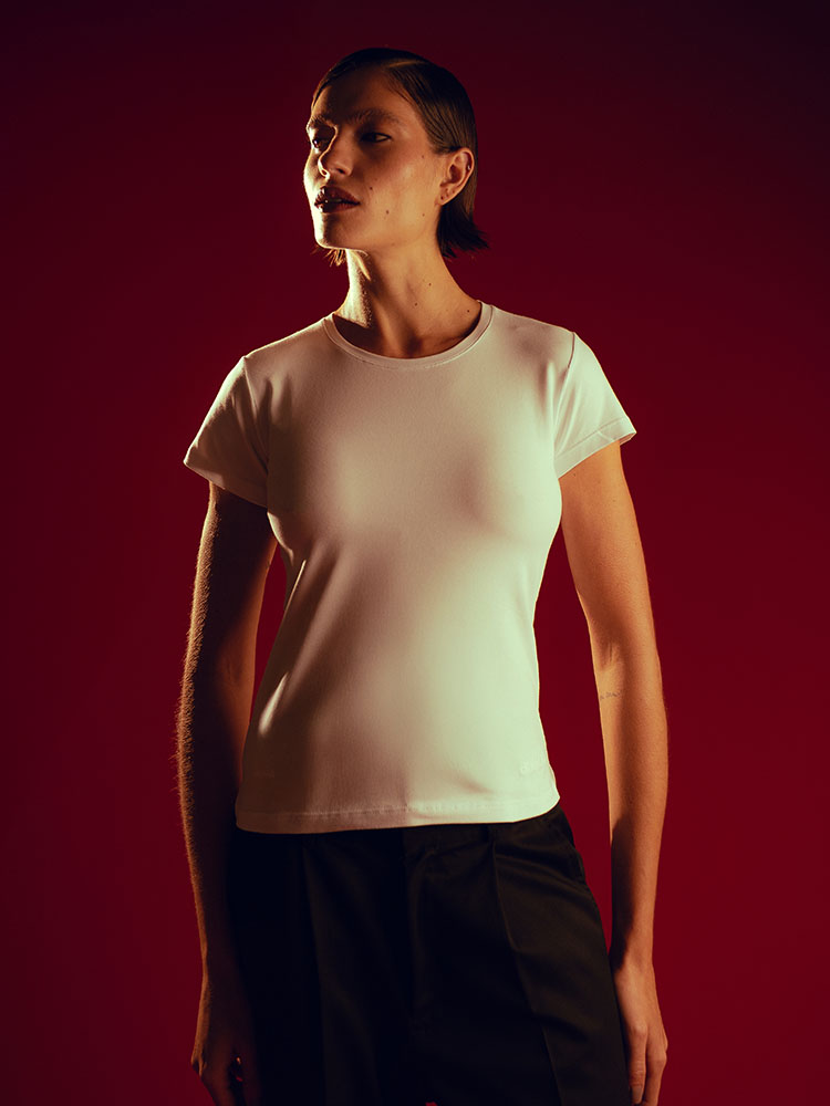 Baby Tee Longa Algodão Branca